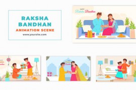 Sibling Love Rakhi Festival Flat Character Animation Scene 47564946