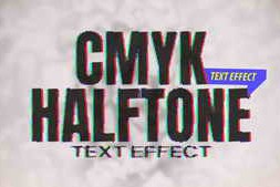 Free Download:CMYK Halftone Text Effects 64558438