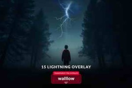 Creativemarket – Lightning Transparent PNG overlays