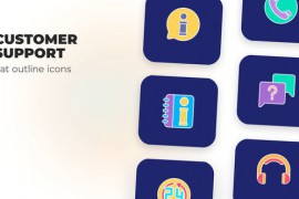 Customer Support - Flat Outline Icons 45844519