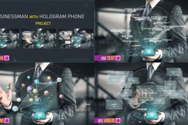 Businessman with Hologram Phone 21612818