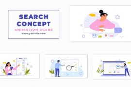 Web Search Concept Flat Character Animation Scene 47353067