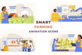 Smart Farming Technology Animation Scene 43660960