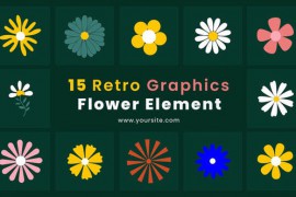 Circular Rotate Retro Graphics Flower Element Pack 43641882