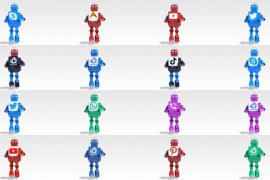 Cartoon Robot Running Logo Reveal Bundle 46189745