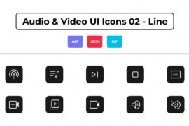 Audio & Video UI Icons 02 - Line 44627527