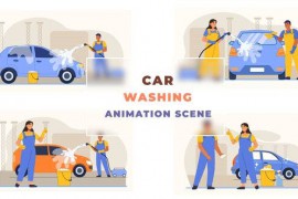 Car Washing Animation Scene 43043633