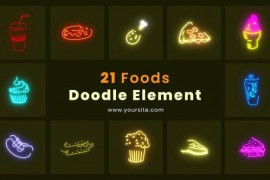 Premiere Pro Food Doodle Element Pack 44201086