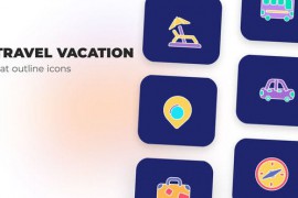 Travel Vacation - Flat Outline Icons 45848124