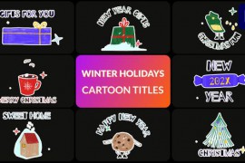 Winter Holidays Cartoon Titles | Premiere Pro MOGRT 49497434