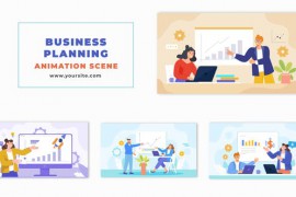 Flat Design Corporate Business Strategy Animation Scene 47865011