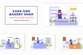 Cake and Bakery Shop 2D Character Animation Scene 47355084