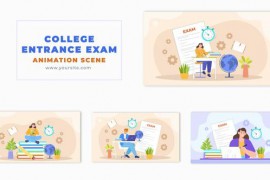 Vector Character College Exam Animation Scene 49459864