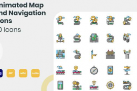 Animated Map and Navigation Icons 34972301