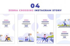 Zebra Crossing People Flat Vector Instagram Story 47455566