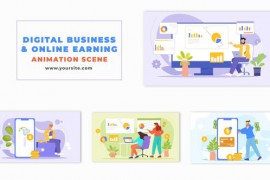 Digital Business and Online Earning Concepts in Vector Animation Scene 47865699