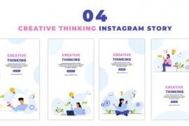 Creative Thinking Flat Character Instagram Story 47395666