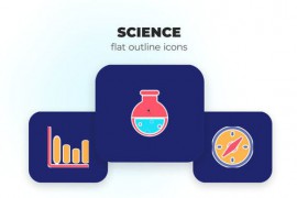 Science - Flat Outline Icons 45847985