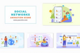 Social Networking Sites Cartoon Character Animation Scene 48569889