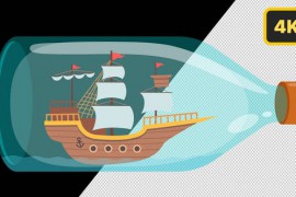 Animated Ship in bottle Looped 44354533