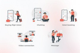 Vacation - Grey and Red Illustrations 46702147