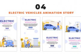 EV Charging Station Cartoon Character Instagram Story 48658363