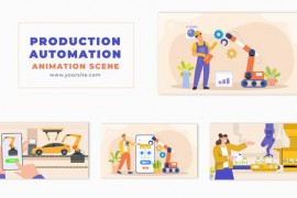 Vector Flat Design Production Automation Animation Scene 49457192