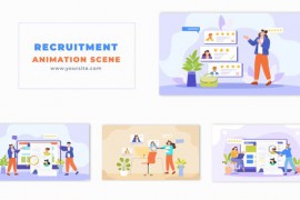 Flat 2D Vector HR Recruitment Resume Animation Scene 49456867