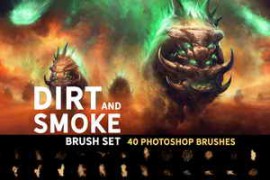 CreativeMarket – Dirt and Smoke photoshop brush set 5273486
