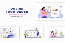 Flat Character Online Food Order Premiere Pro Animation Scene 46463648