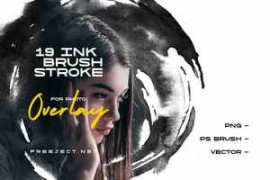 CreativeMarket – Ink Brush Stroke for Photo Overlay 5756890