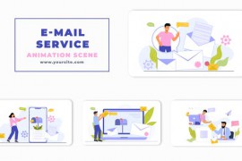 Computer E Mail Service Animation Scene After After Effects Template 47247676