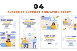 Flat Design Customer Support Calling Character Instagram Story 48658140