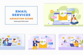 Flat Character Design Email Marketing Strategy Animation Scene 48569569