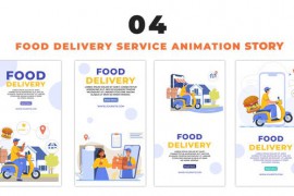 Food Delivery Service 2D Flat Character Instagram Story 48658206