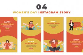 Women's Day Flat Character Instagram Story 47393268