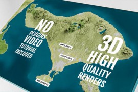 3D Physical Map - Bali / Indonesia 44354500