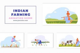 Indian Farming Culture 2D Character Animation Scene 47354828