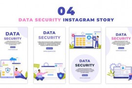 Creative Data Security Flat Character Instagram Story 47440699