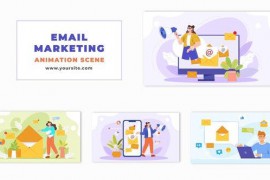 Email Marketing Cartoon Character Animation Scene 48800968