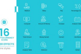 Cryptocurrency Icon Set Line Pack - MORGRT 44732801