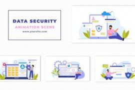 Data Security Flat Character Animation Scene 47355071
