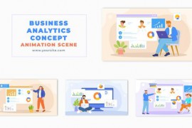 Flat Vector Business Growth Data Analytics Concept Animation Scene 49459319
