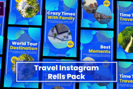 Travel instagram stories and reels MOGRT for Premier Pro 50084214