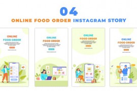 Online Food Ordering Service Flat Character Instagram Story 48059947