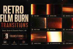 Free Download:Retro Film Burn Transitions — Dust, Grain & Stretch Pack | 4K 64205131