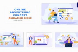 Online Ads Creation Process Concept Flat Vector Animation Scene 49481708