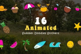 Vector Animated Summer Doodle Stickers 49457102