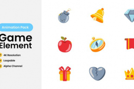 Game Element Animated Pack with Loopable, 4K Resolution, and Alpha Channel 51601448