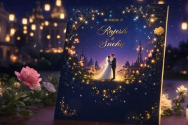 Luxurious Golden 3D Wedding Invitation Slideshow 49920950